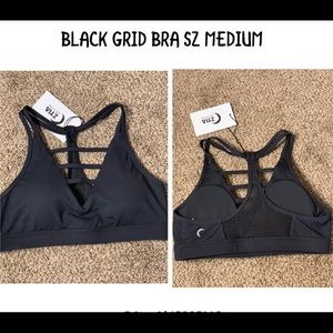 ZYIA Black Grid Bra Medium NEW